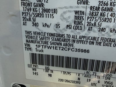 2012 Ford F-150 Platinum