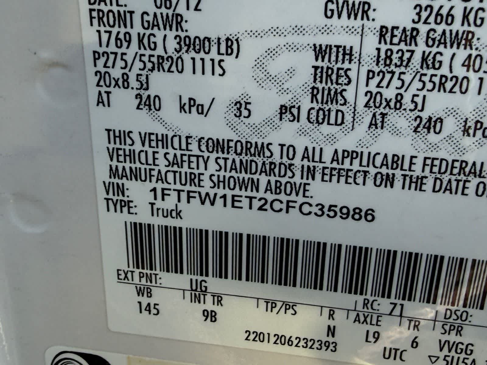 2012 Ford F-150 Platinum