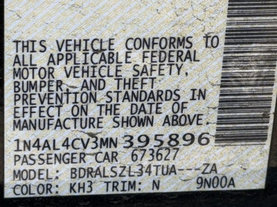 2021 Nissan Altima 2.0 SR