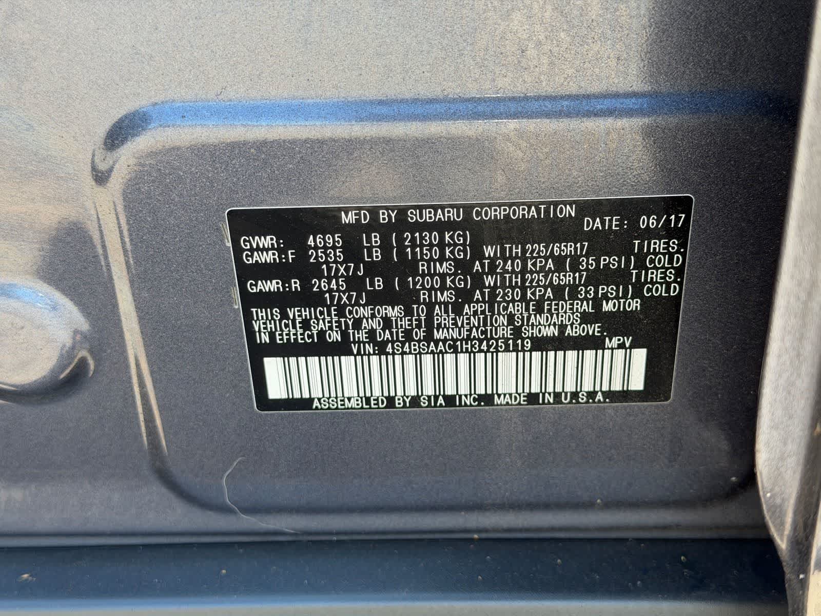 2017 Subaru Outback 2.5i