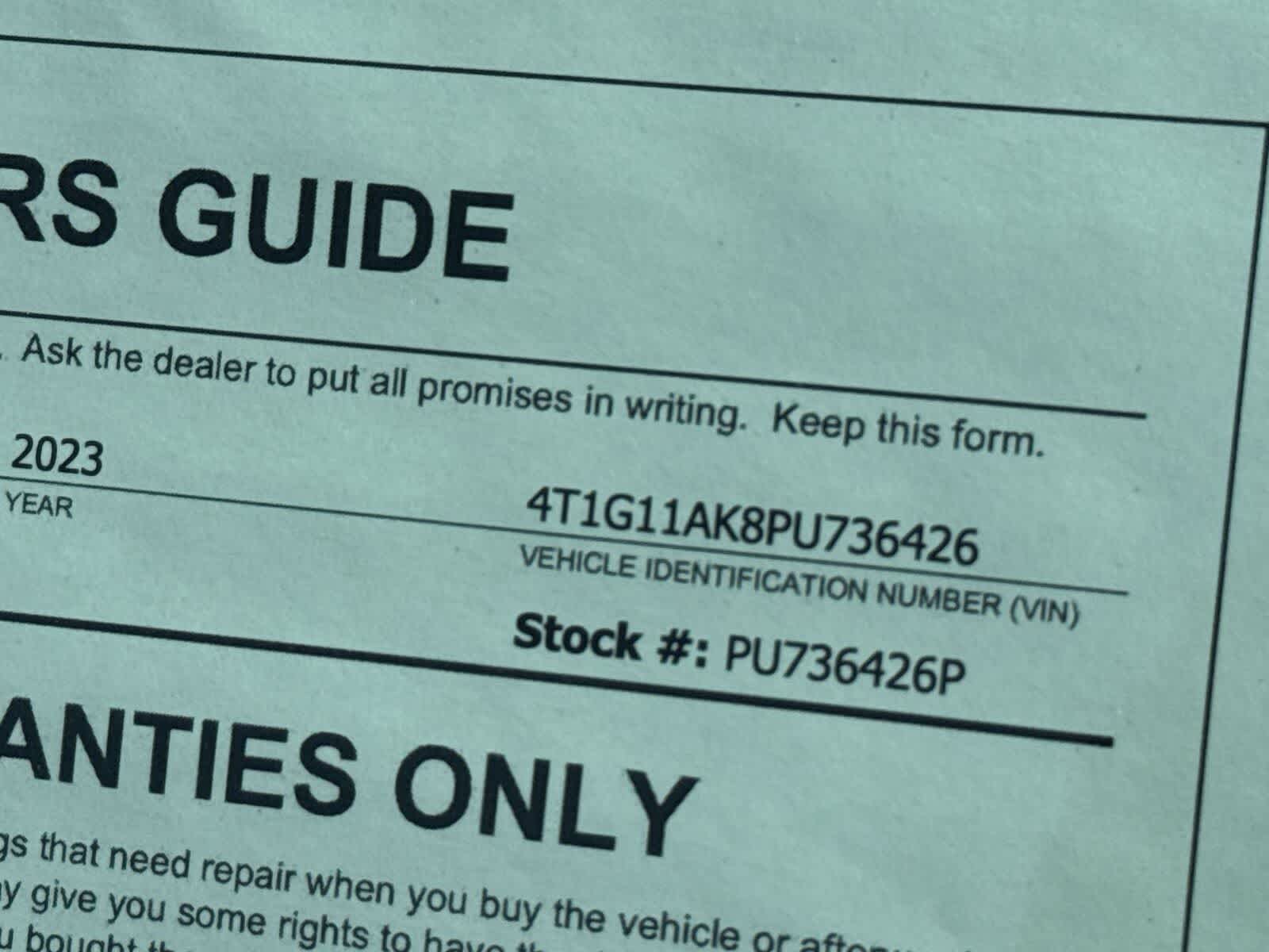 2023 Toyota Camry SE