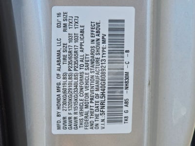 2016 Honda Odyssey EX