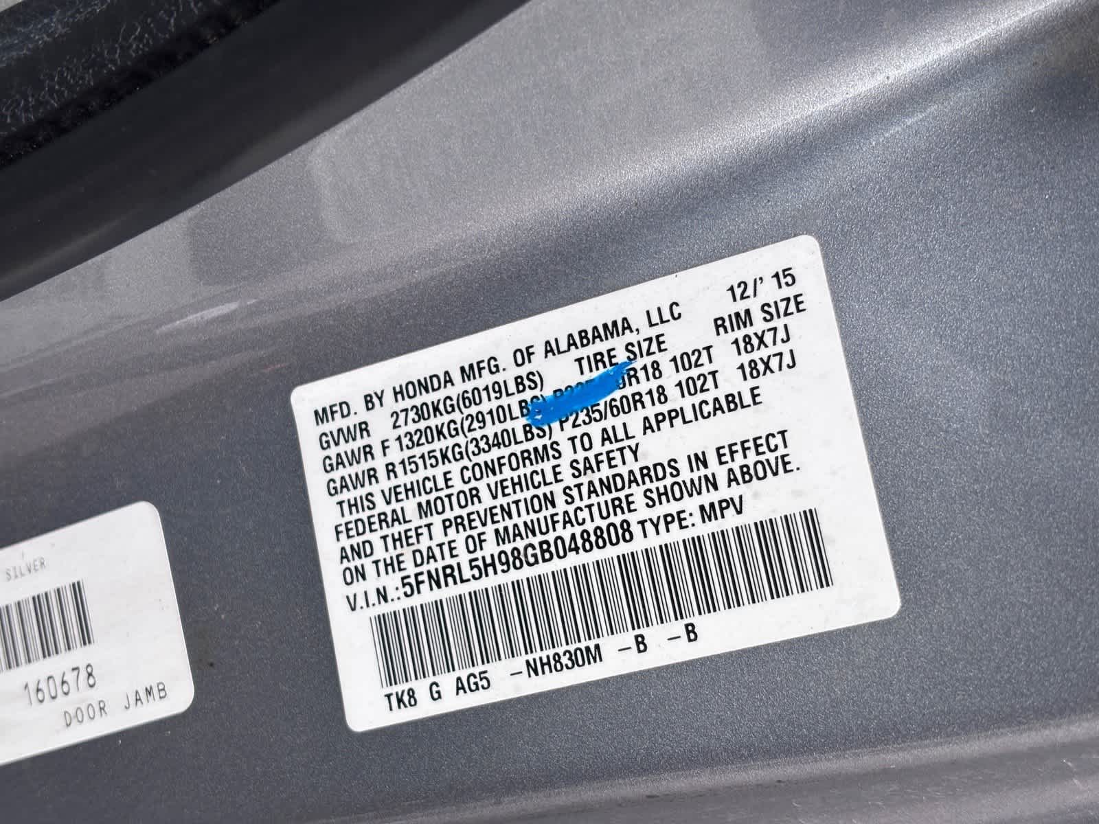 2016 Honda Odyssey Base