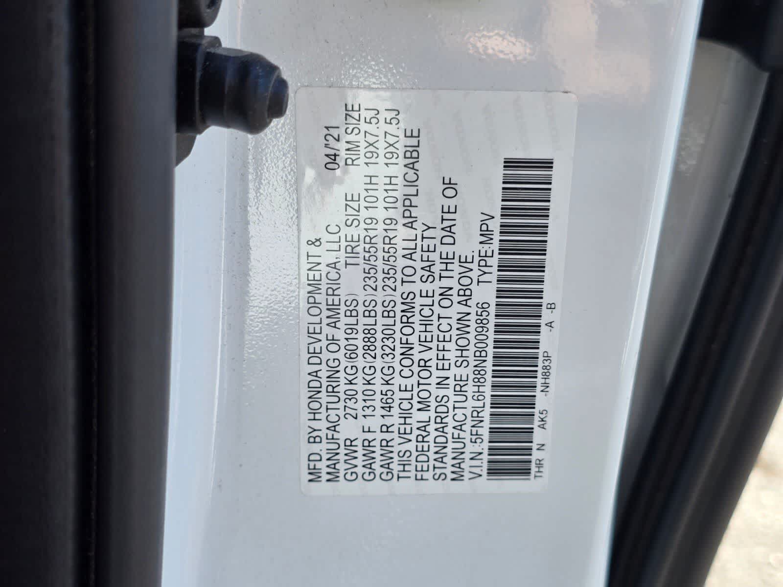 2022 Honda Odyssey Touring