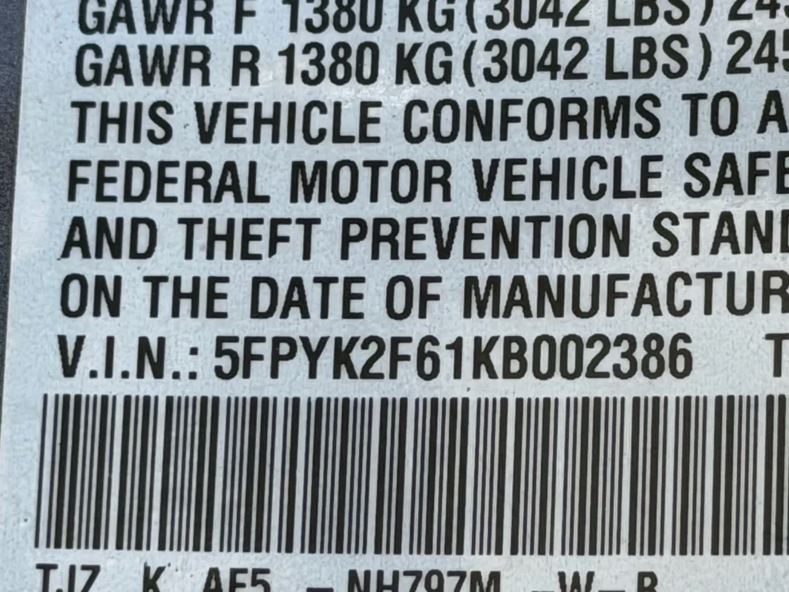 2019 Honda Ridgeline RTL-T