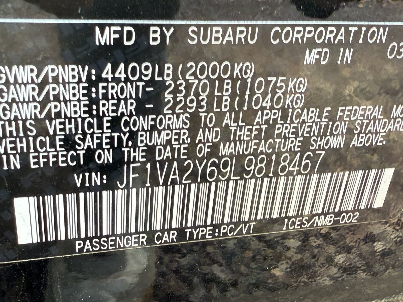 2020 Subaru WRX STI Limited