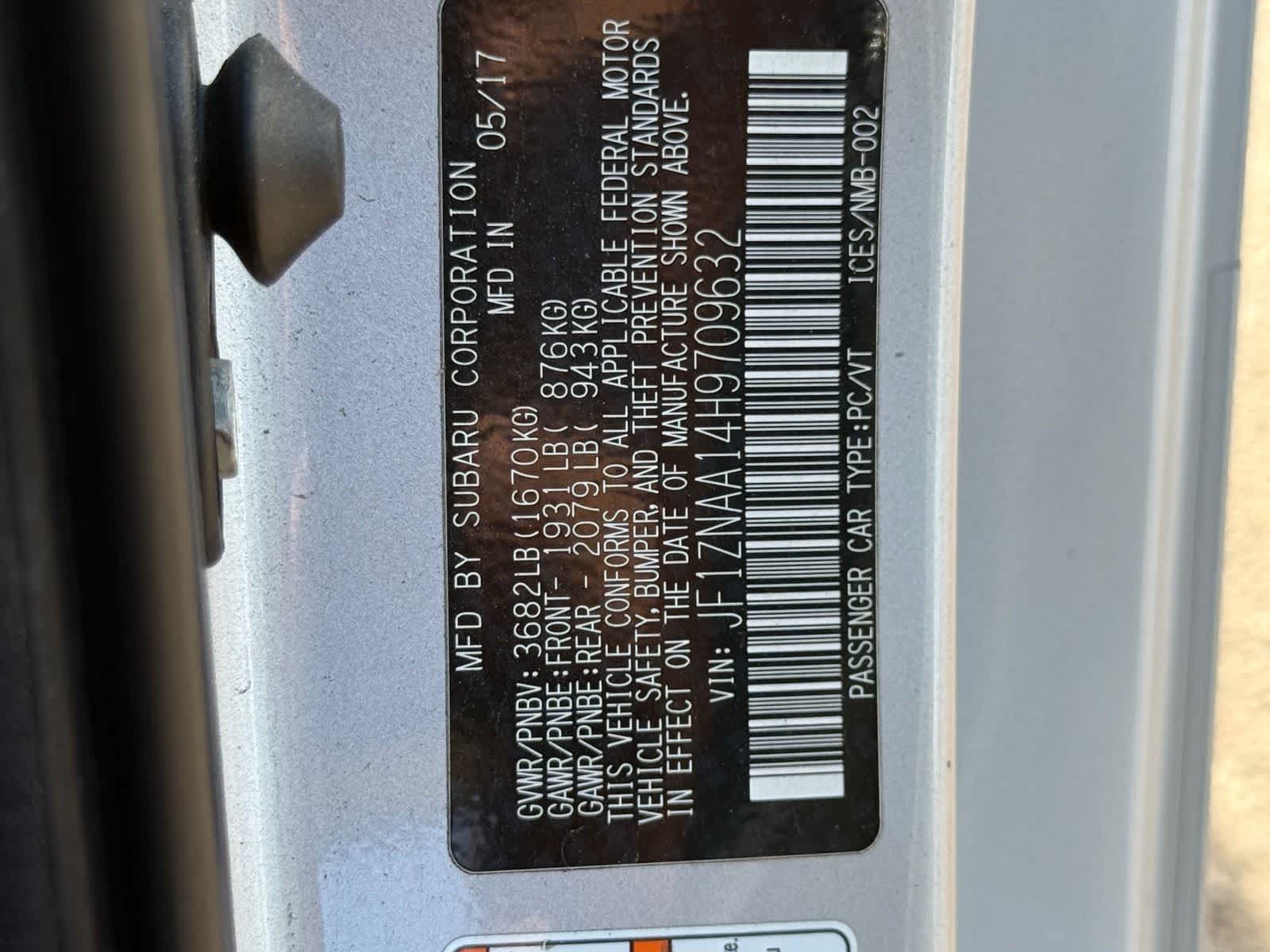 2017 Toyota 86 Manual (Natl)