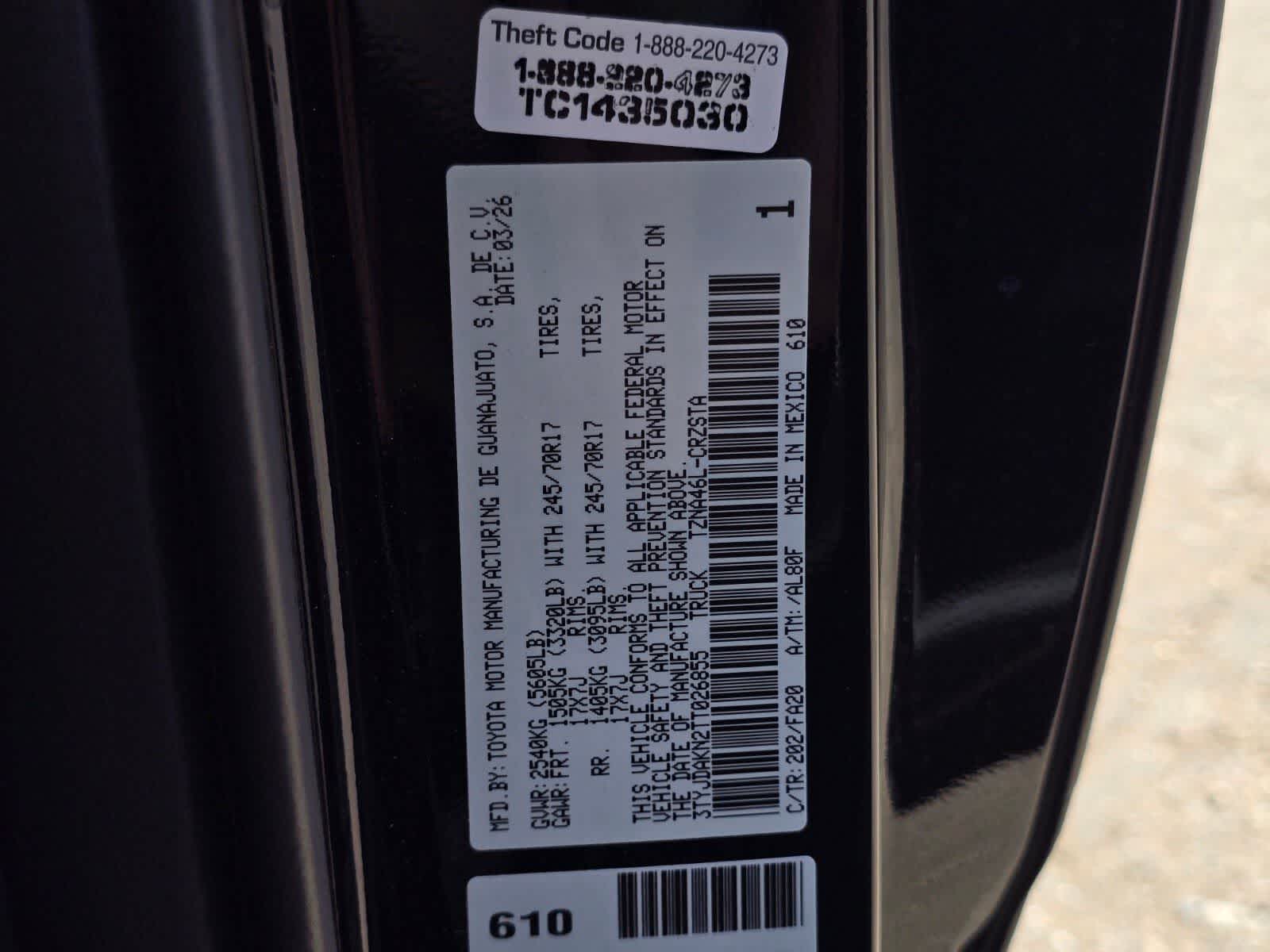 2026 Toyota Tacoma SR