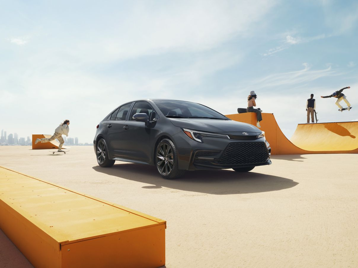 The 2026 Toyota Corolla parked in a skate park