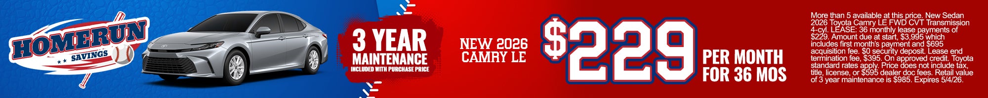 New 2026 Camry LE 