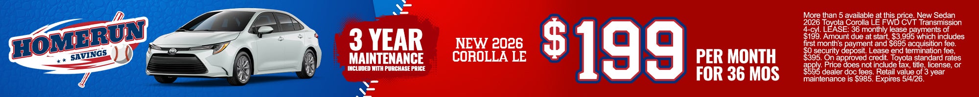 New 2026 Corolla LE 