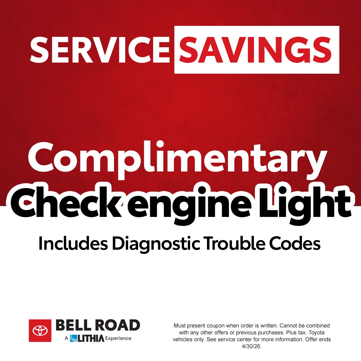 Complimentary Check Engine Light