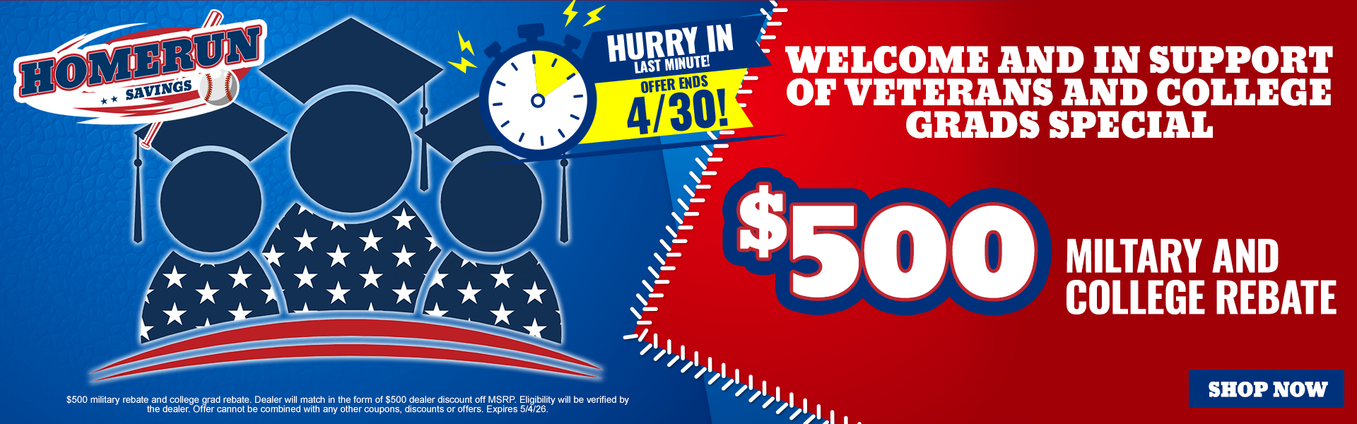 $500 Military & College Rebate