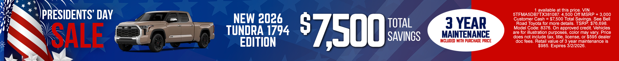New 2026 Toyota Tundra 1794