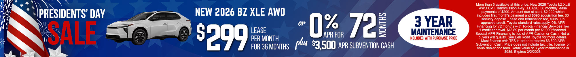 New 2026 Toyota BZ XLE AWD