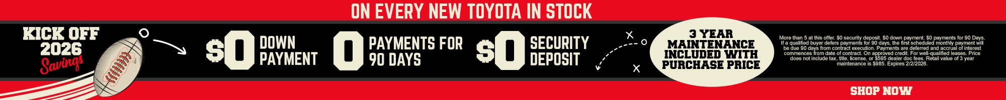 $0 On Every New Toyota In Stock