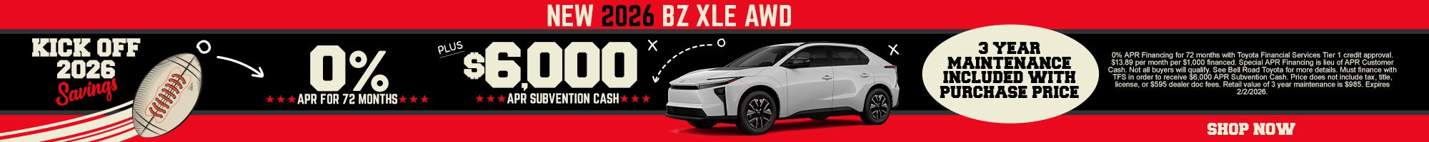 New 2026 Toyota BZ XLE AWD