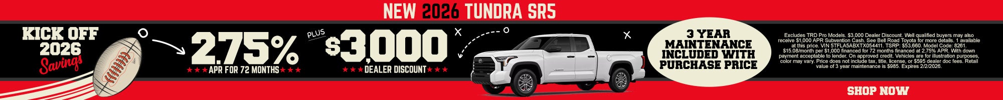New 2026 Toyota Tundra SR5