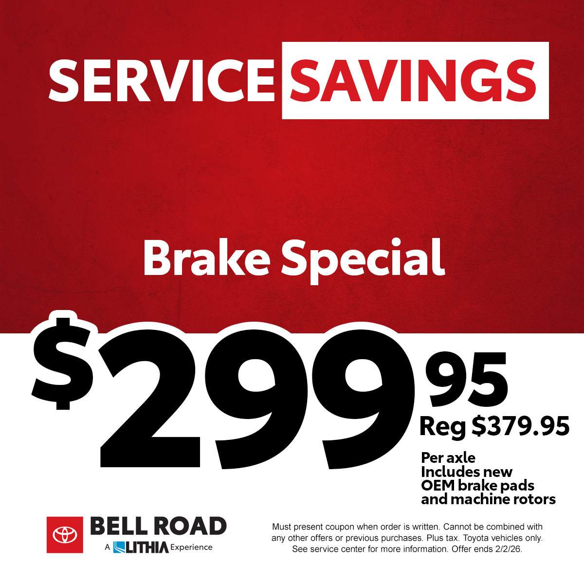 Brake Special - $299.95