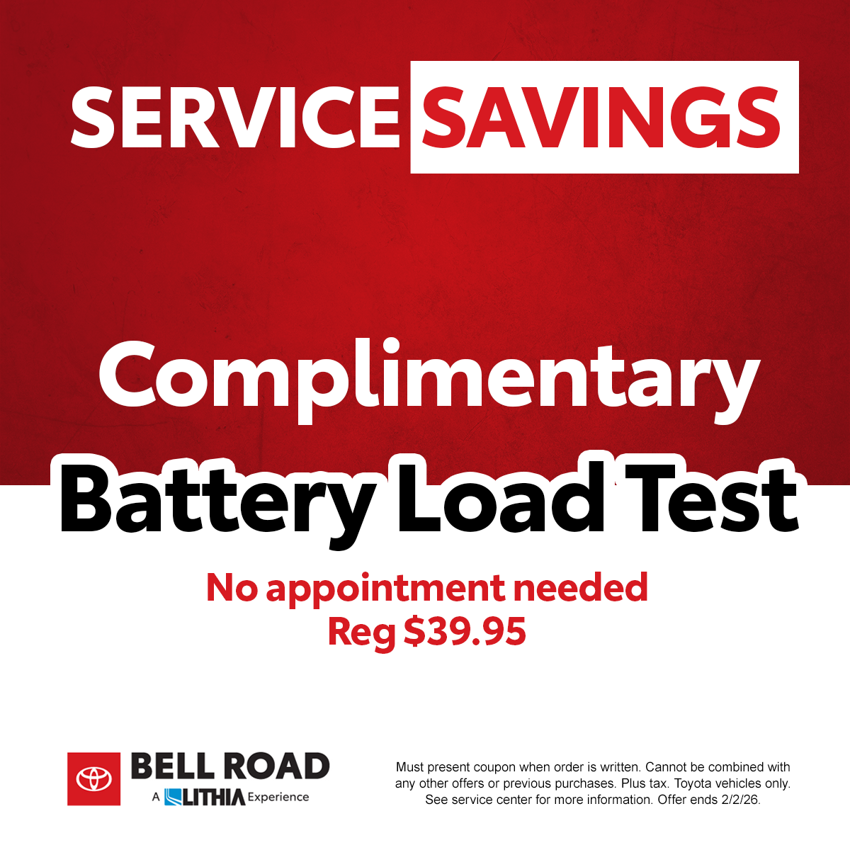 Complimentary Battery Load Test