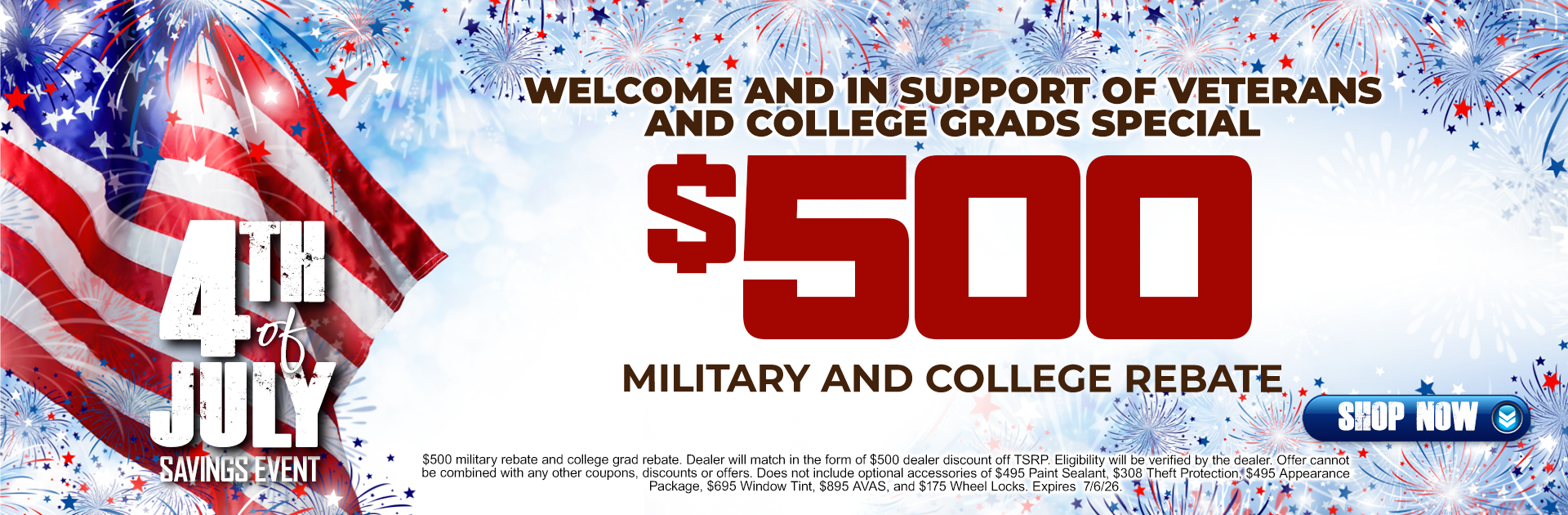 $500 Military & College Rebate