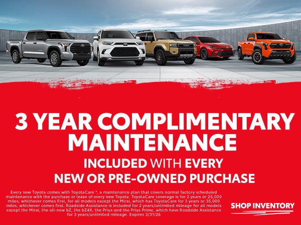 3 Year Complimentary Maintenance