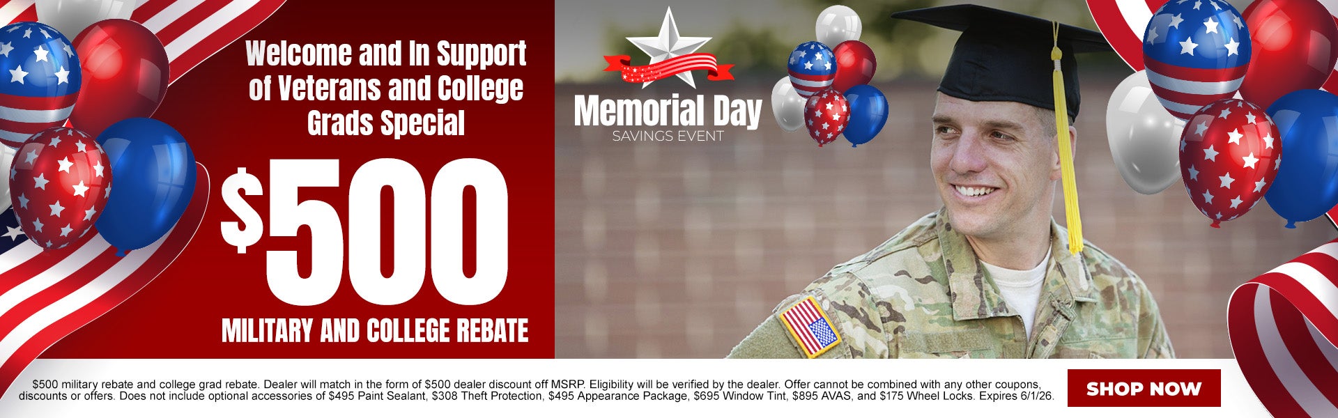 $500 Military & College Rebate