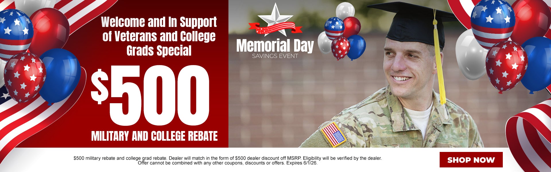 $500 Military & College Rebate
