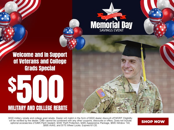 $500 Military & College Rebate