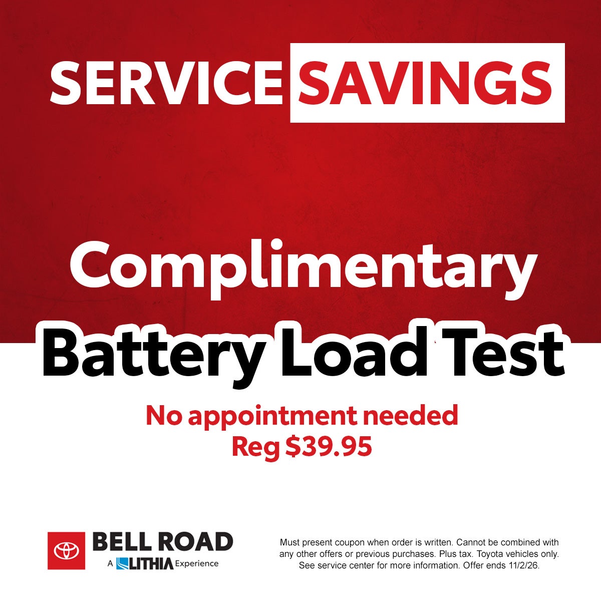 Complimentary Battery Load Test